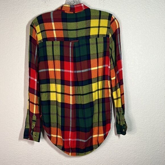American Eagle Flannel Multicolor Long Sleeve Button Down Shirt Women's‎ Small - Picture 5 of 6